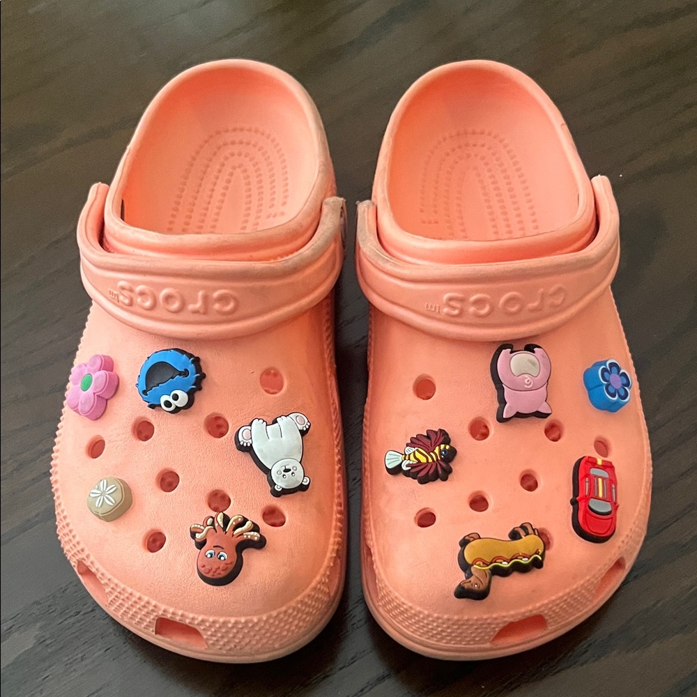 Orange Crocs Jibbitz Included